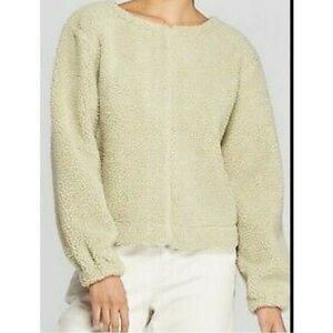 Prologue Sage Green Boxy Sherpa Pullover